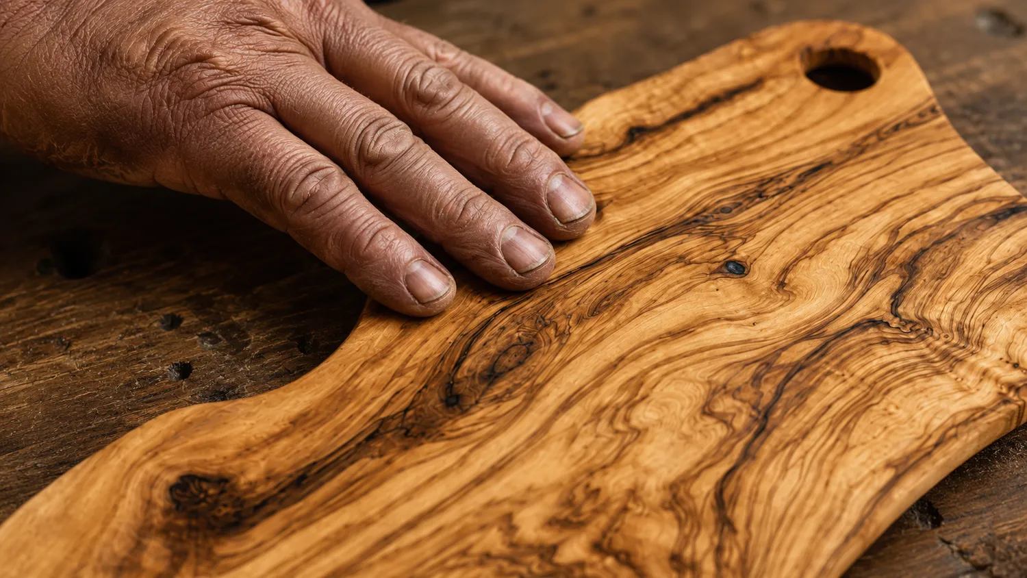 Close-up of the craft process